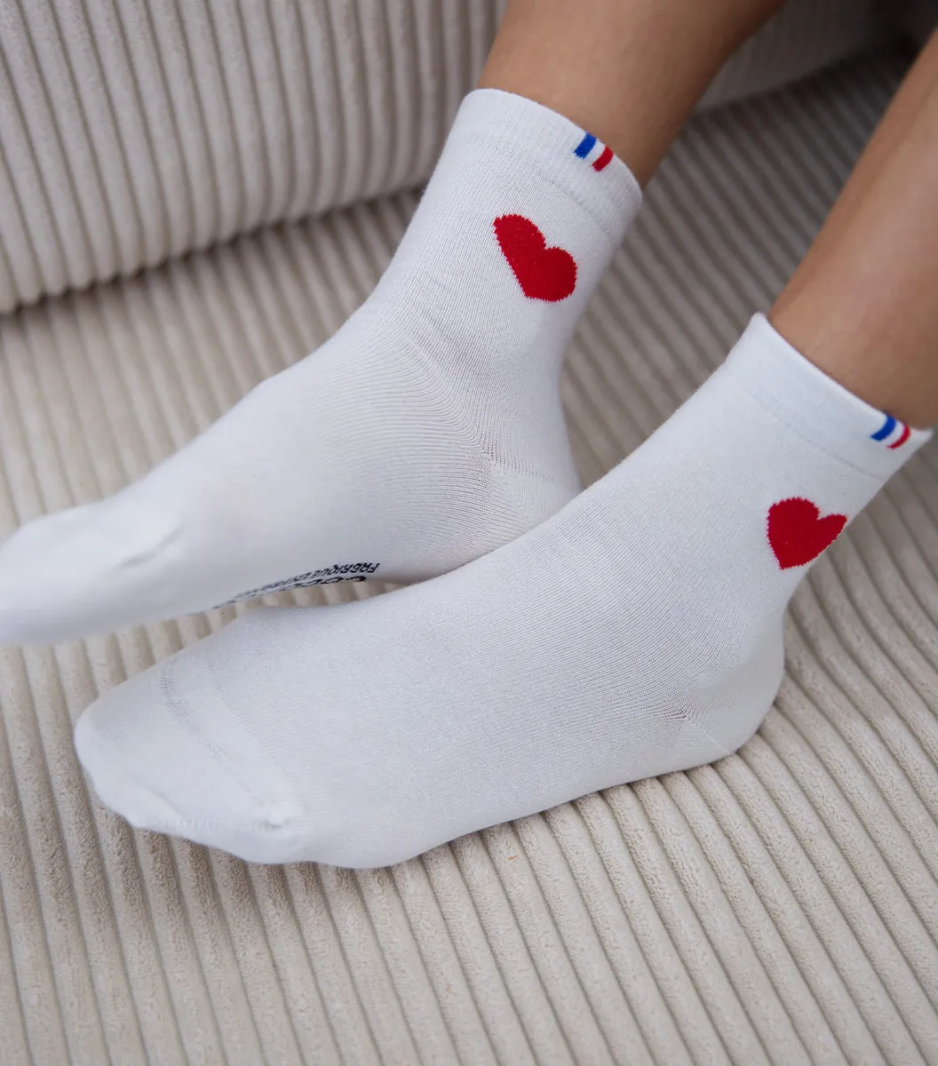 Cocorico Grand Cœur Rouge chaussettes femme 36/41 coton