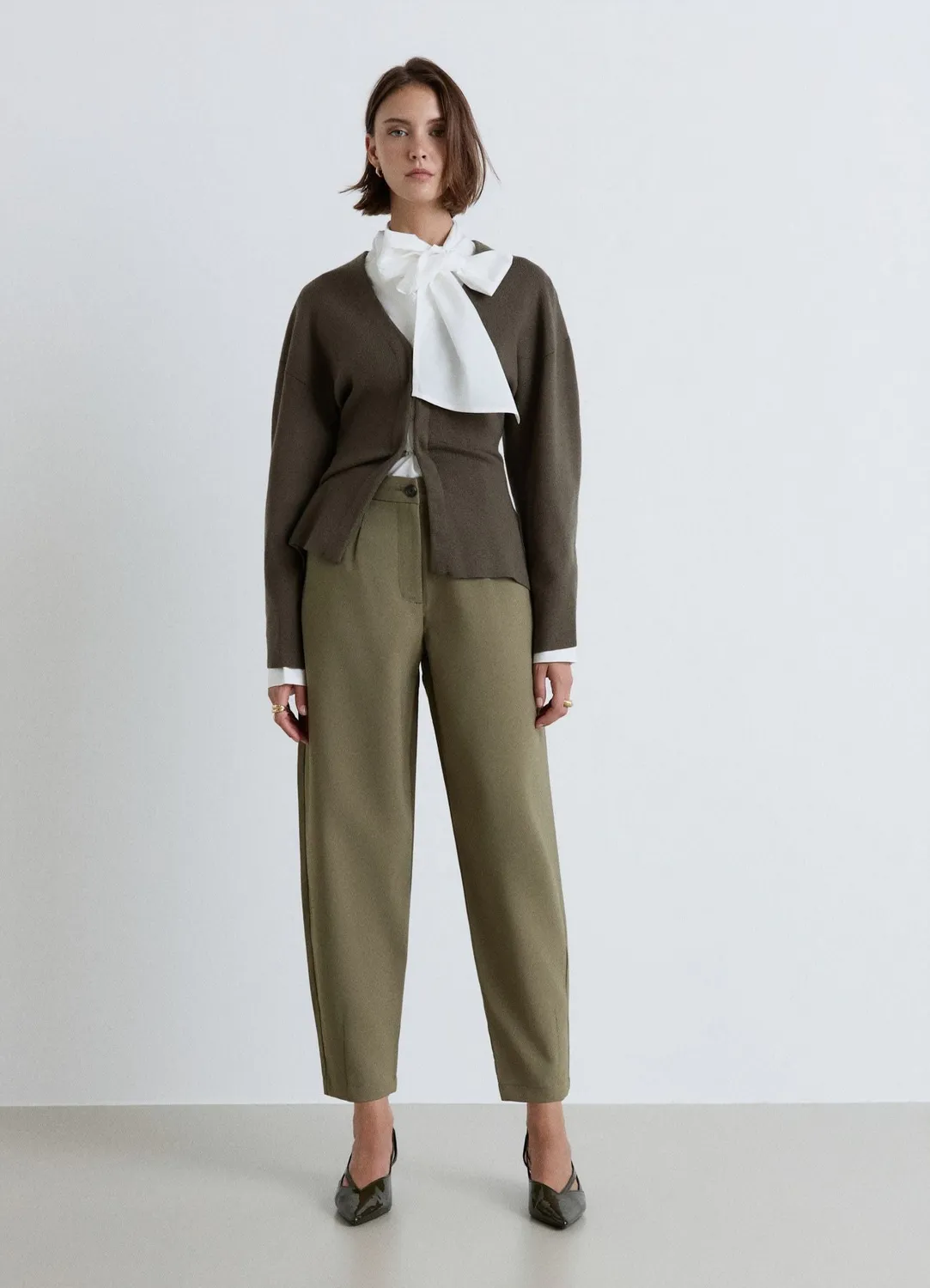 Calliope pantalon balloon uni taille haute poches