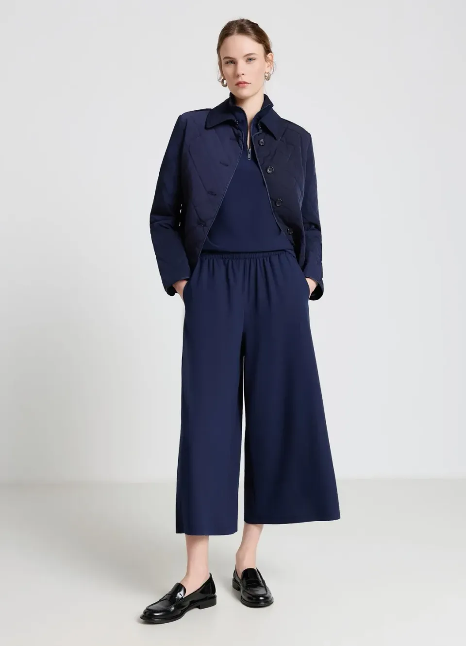 Calliope pantalon crop uni taille haute femme