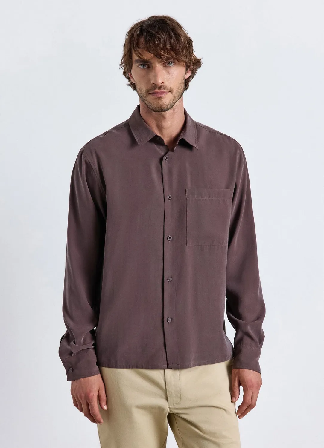 Calliope chemise homme regular manches longues unie coupe droite