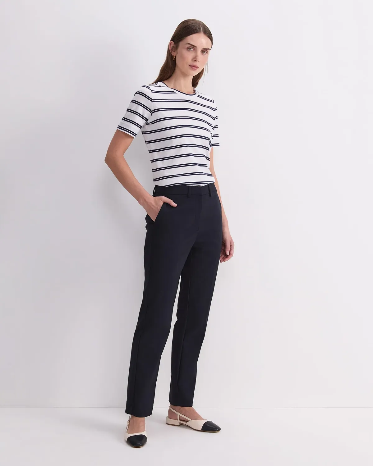 Sportscraft Yvette pantalon droit taille 10 coton stretch