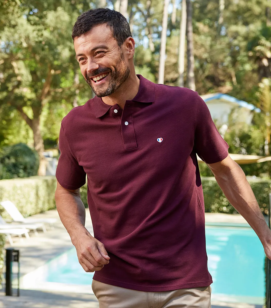 Cocorico Iconique Bordeaux polo homme bordeaux coton