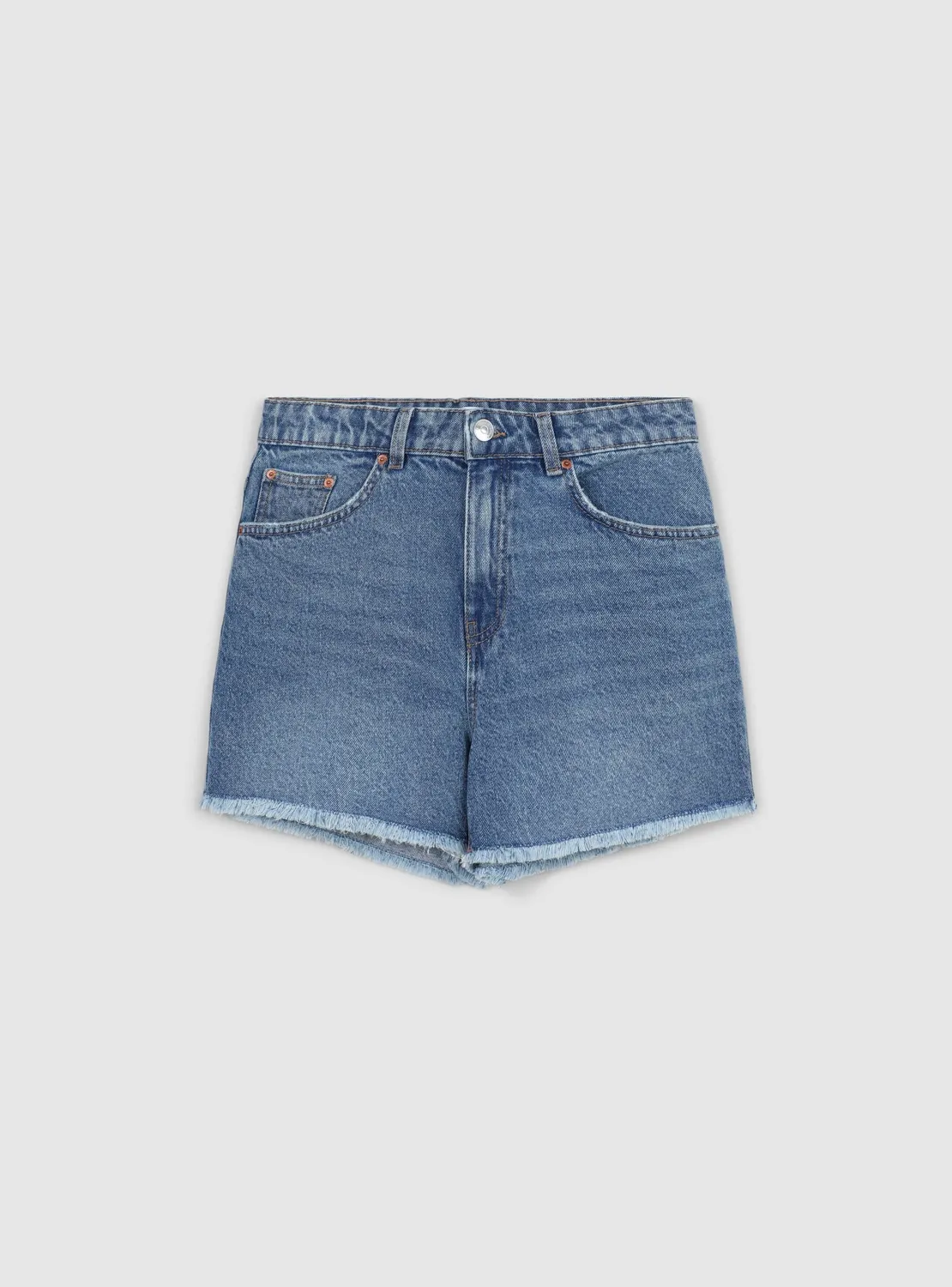 Calliope short mom femme denim effiloché