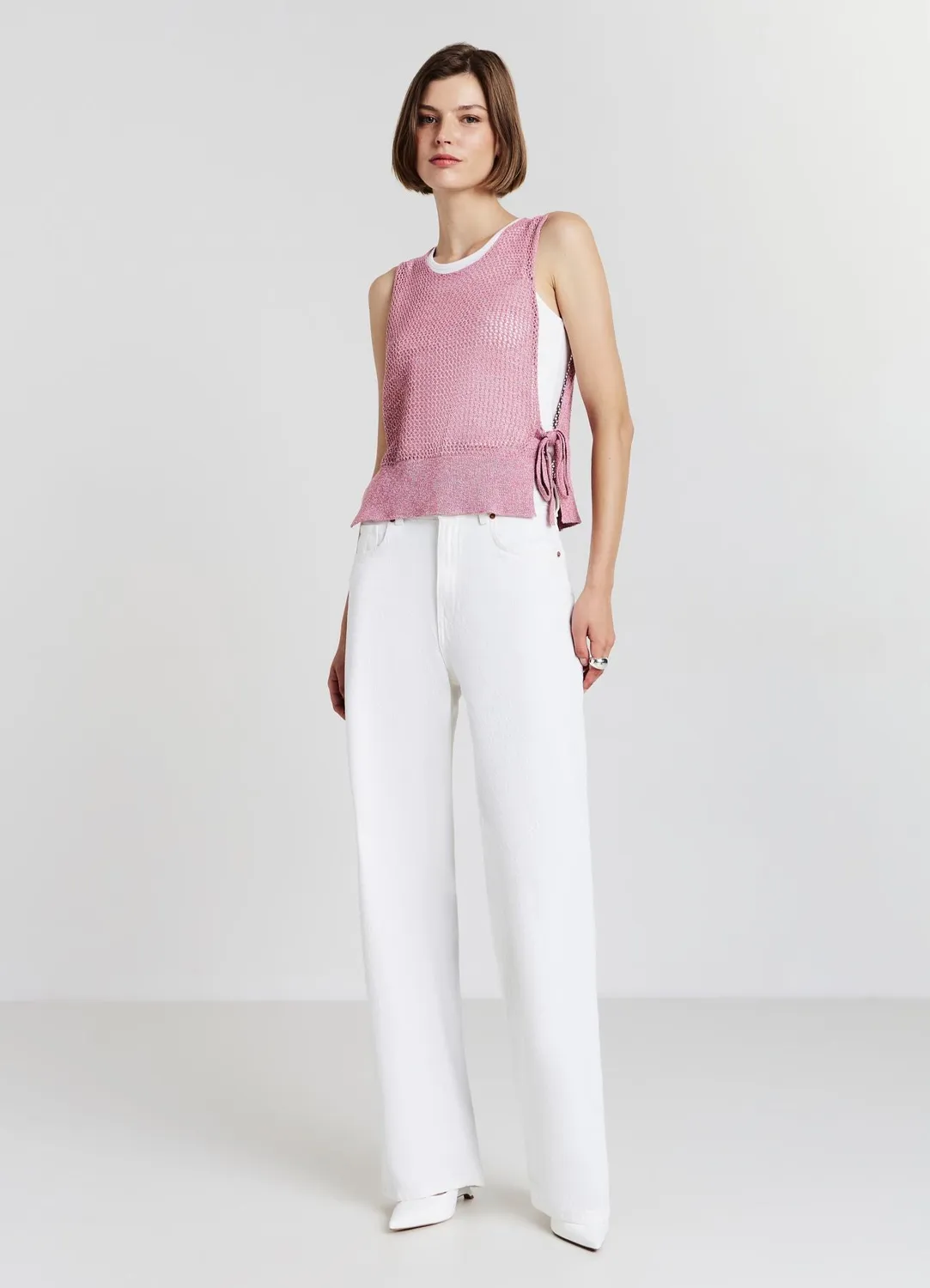 Calliope top femme ajouré nœuds latéraux