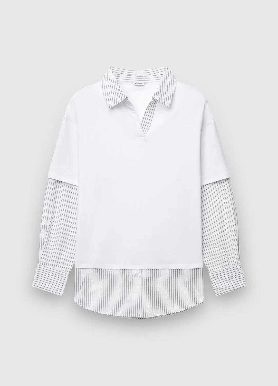 Calliope T-shirt col chemise femme S rayé