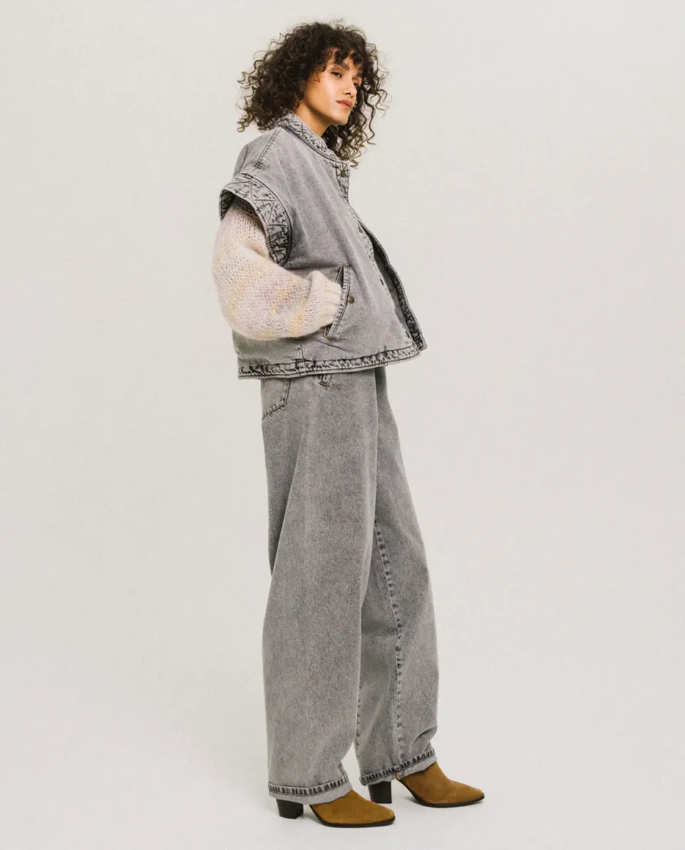 TINSELS FEDISON NUAGE jean barrel gris délavé