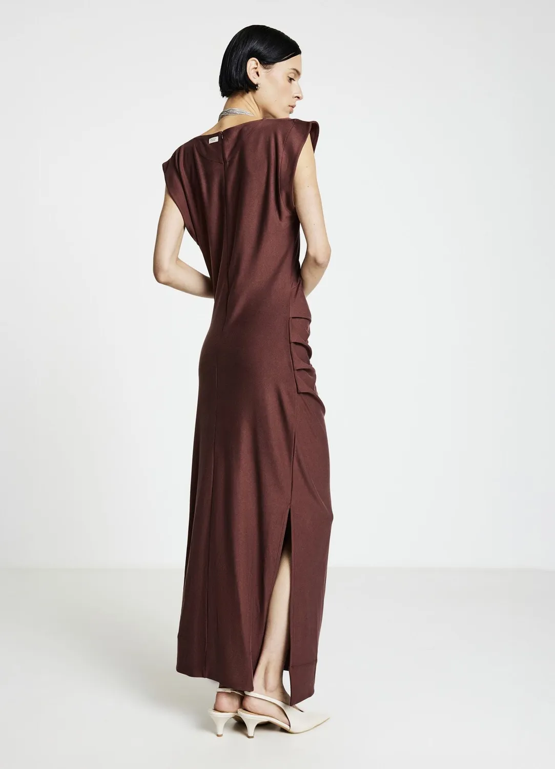 Calliope robe midi moulante femme drapée