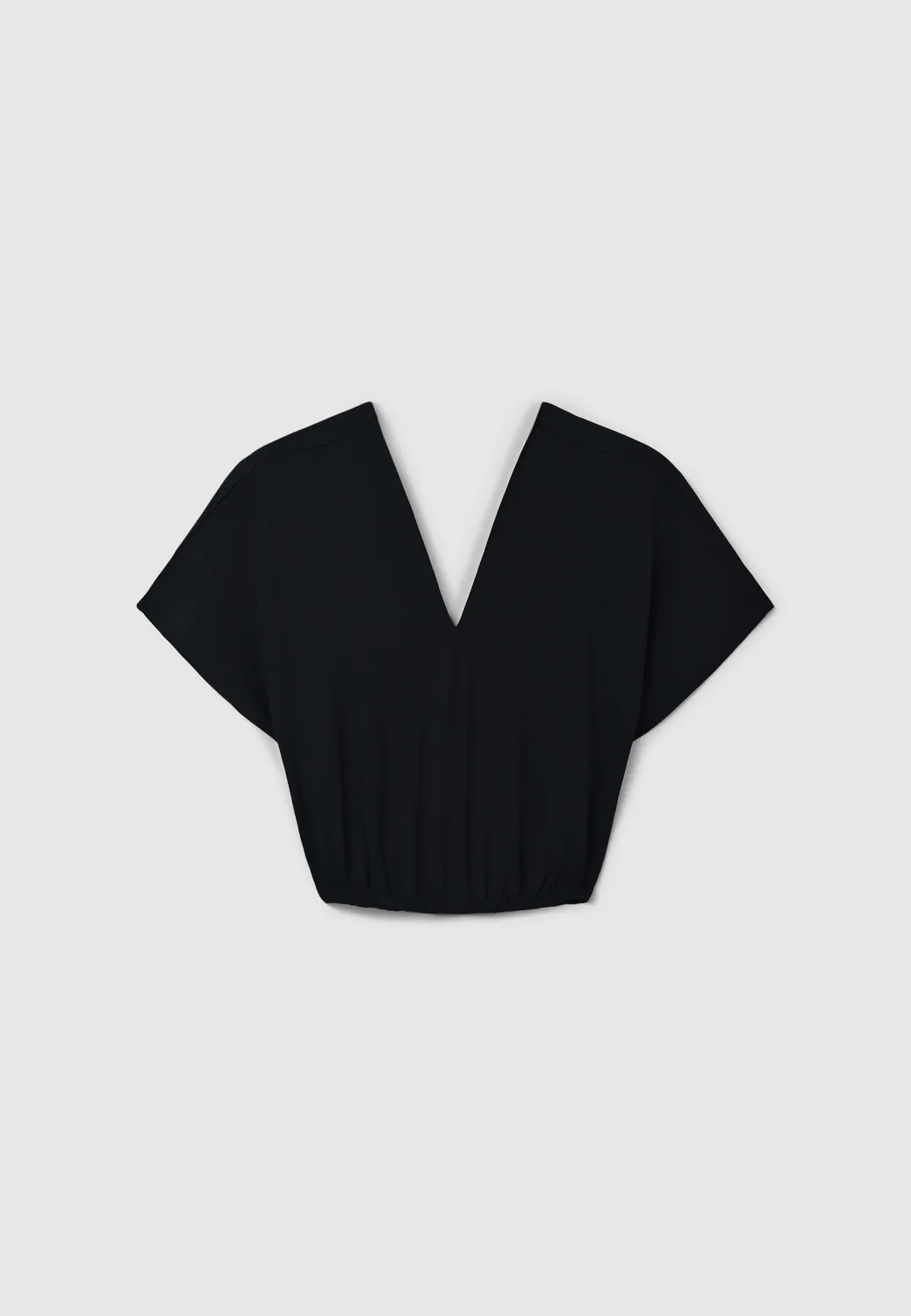 Calliope blouse femme col V manches courtes unie