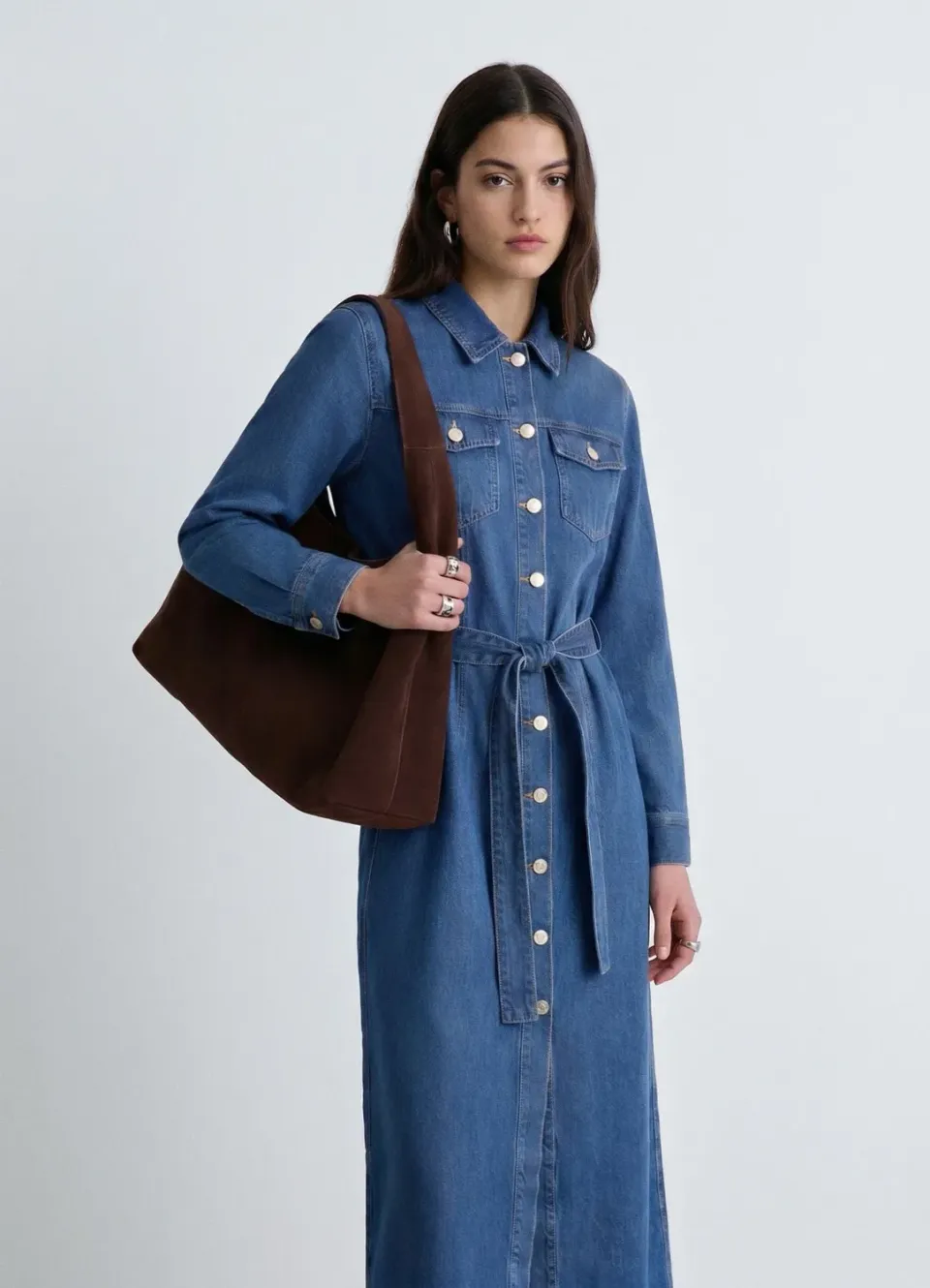 Calliope robe longue denim ceinture femme