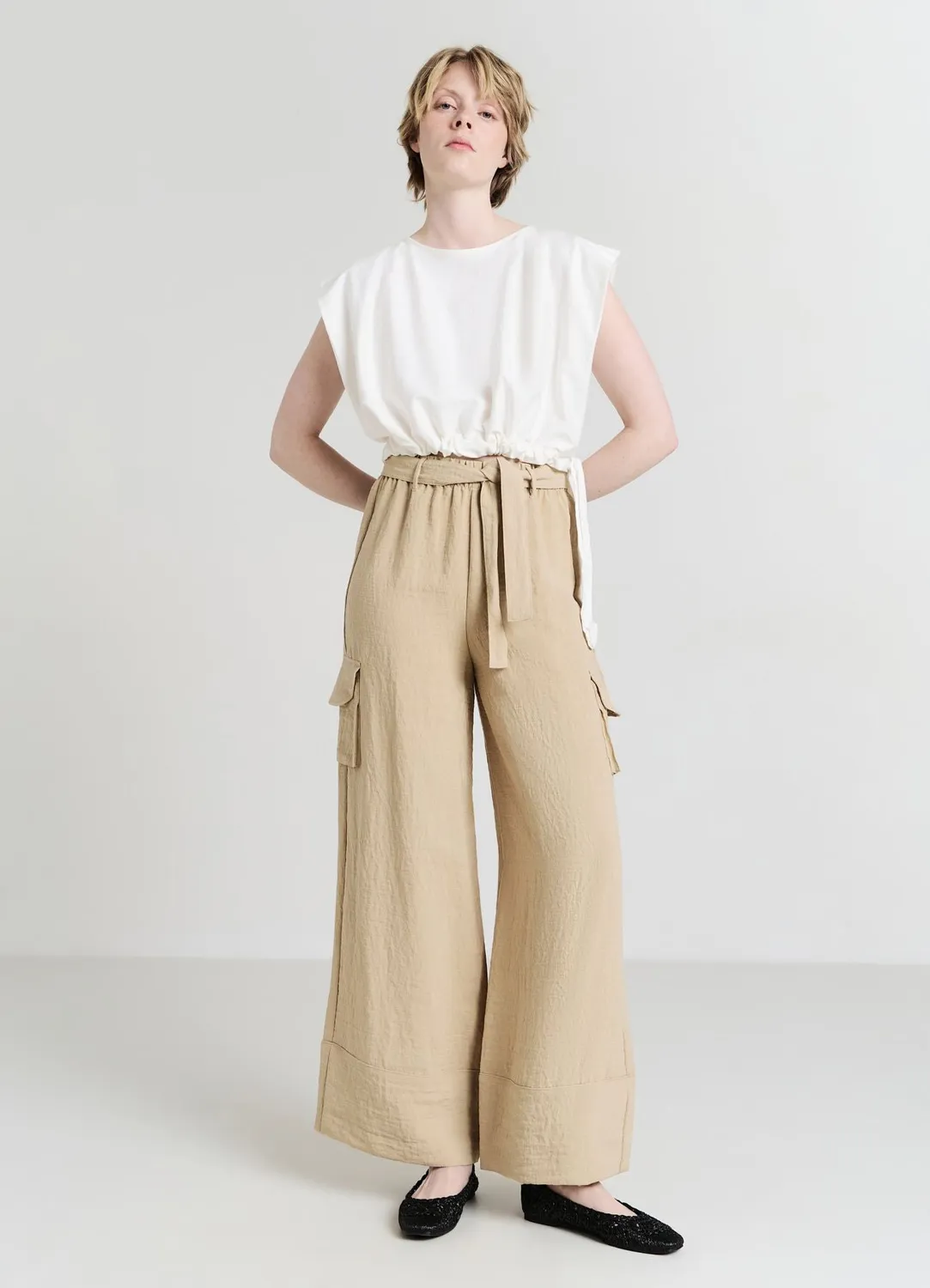 Calliope pantalon cargo femme long poches cordon