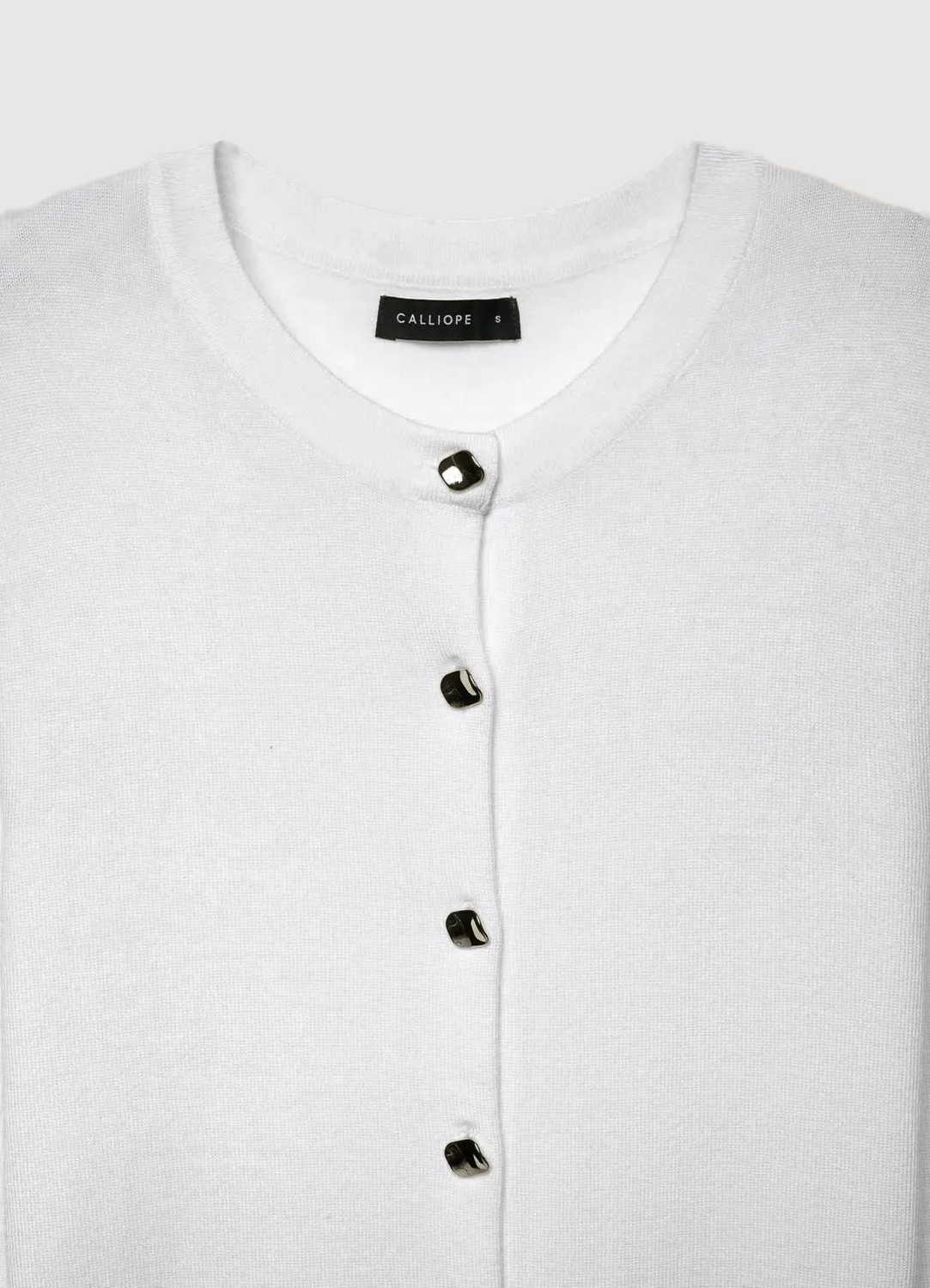 Calliope cardigan col rond boutonné uni
