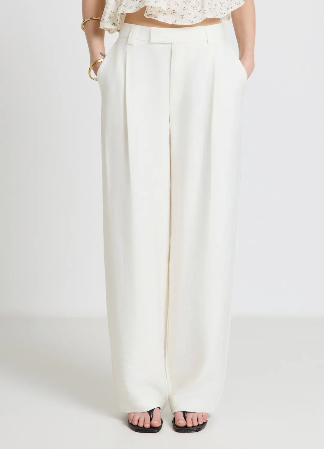 Calliope Pantalon palazzo plis pantalon femme taille haute