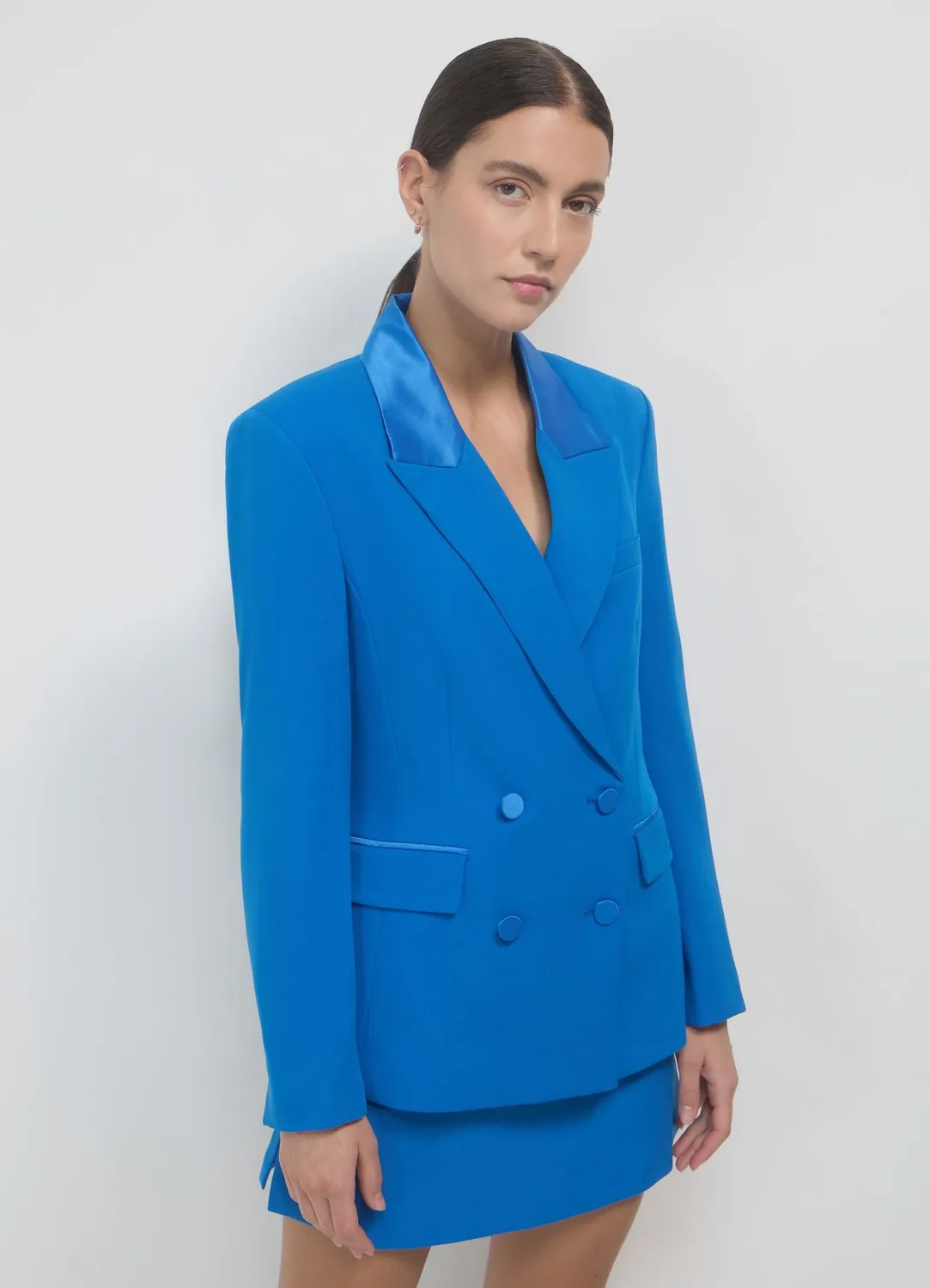 Calliope Veste Double Boutonnage Femme Col Satiné