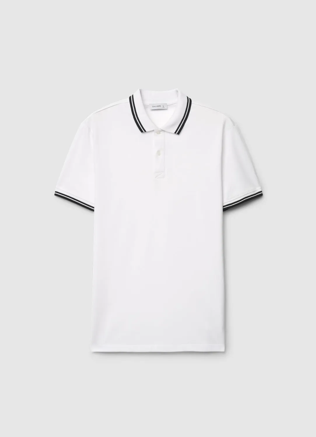 Calliope polo homme uni rayures col régulier coton