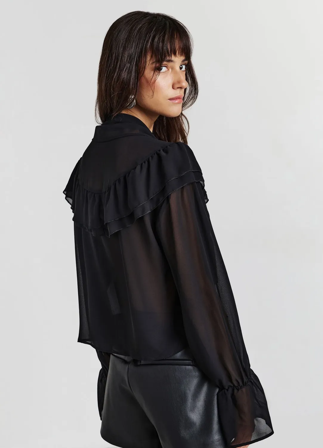 Calliope blouse nœud volants femme georgette
