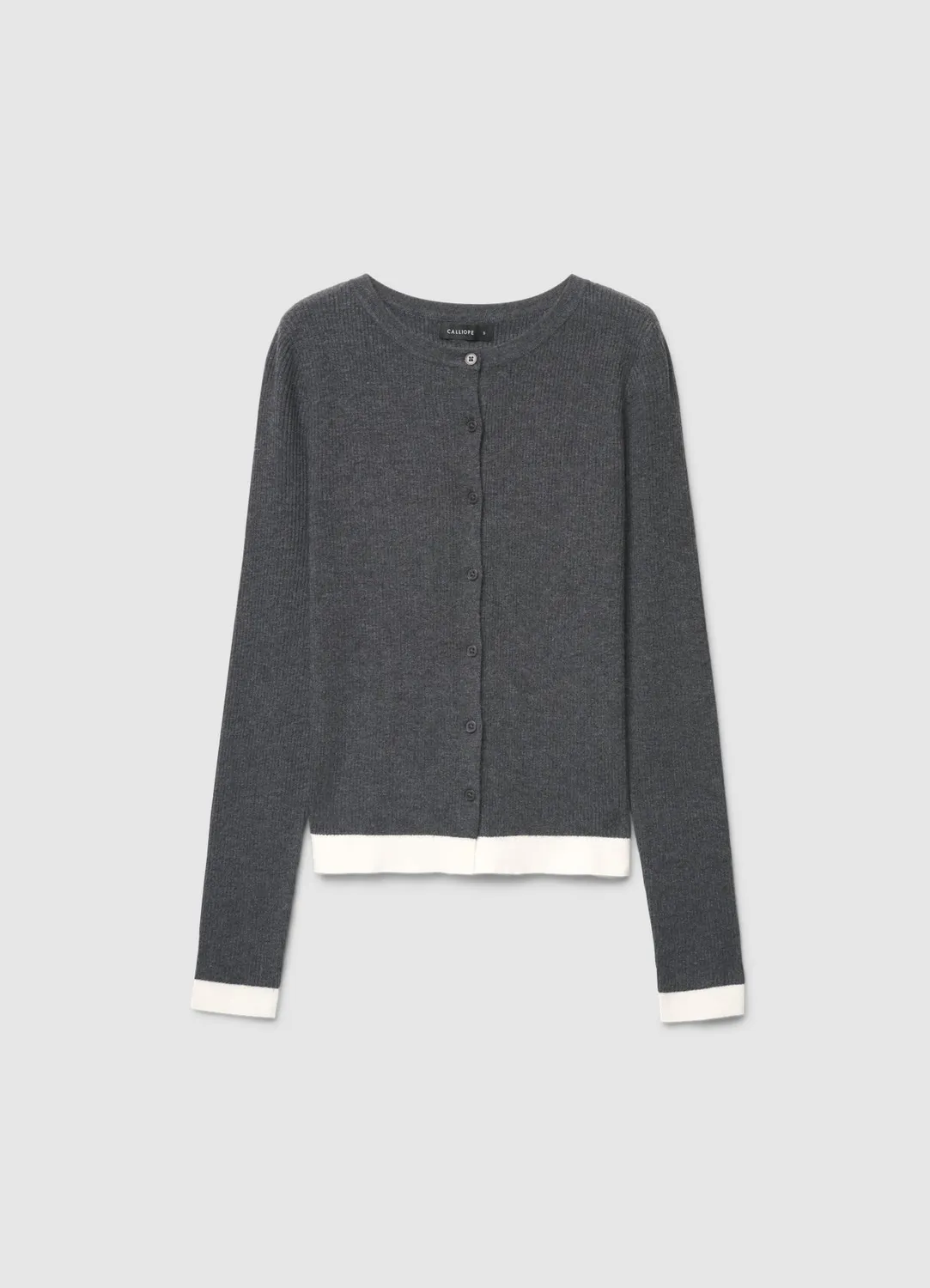 Calliope cardigan côtelé femme bicolore à boutons
