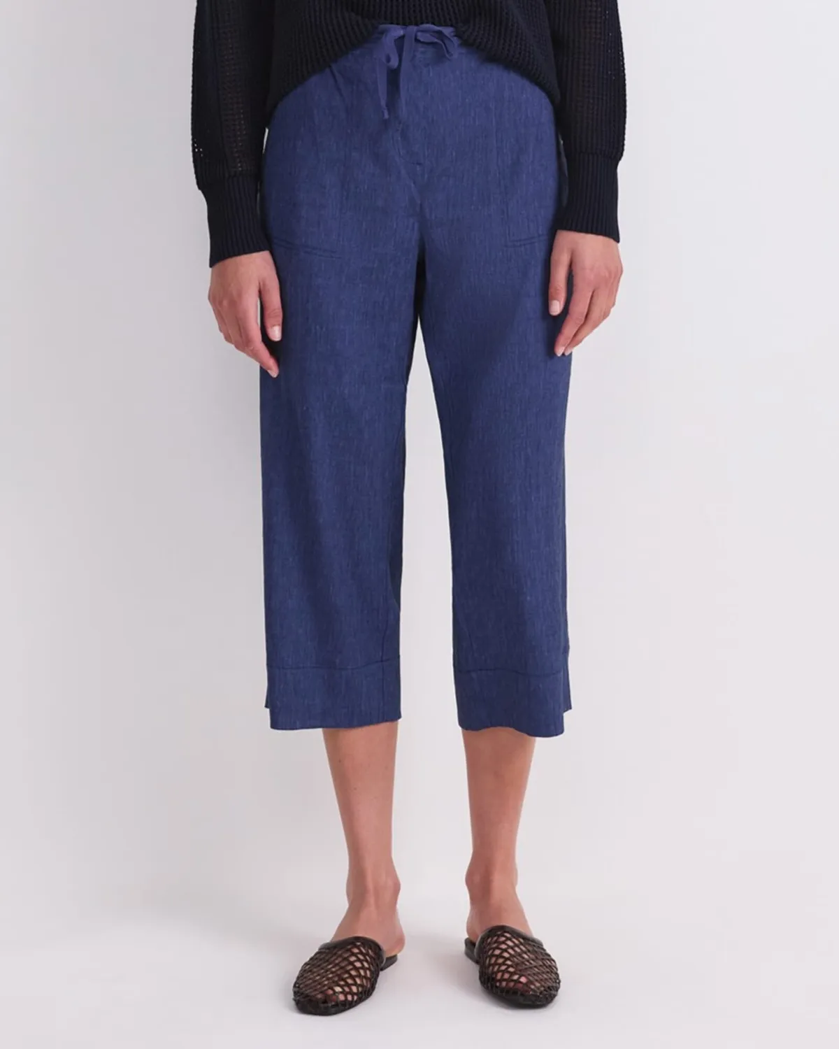 Sportscraft Rosa Crop pantalon lin cropped femme