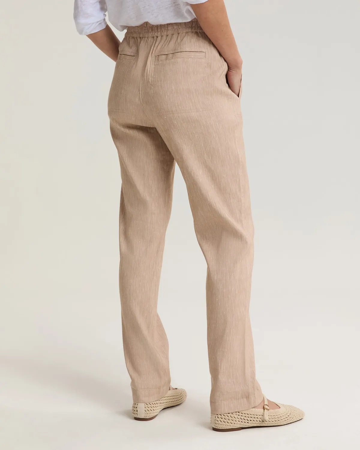 Sportscraft Rosa pantalon lin stretch femme taille cordon