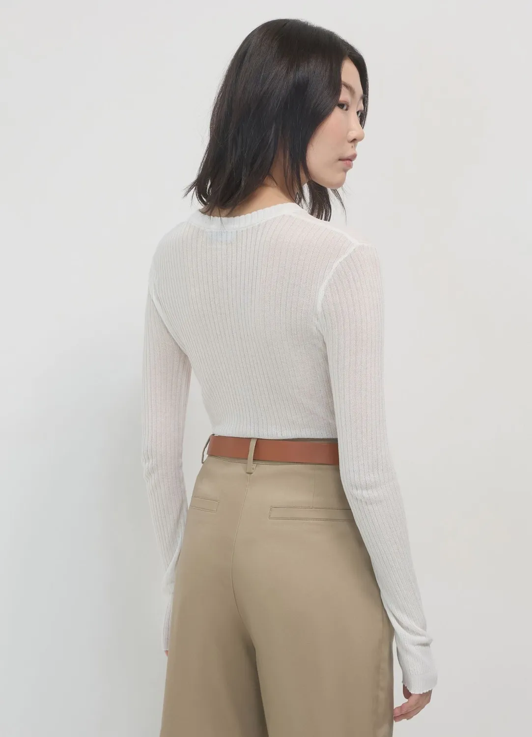 Calliope t-shirt serafino manches longues uni