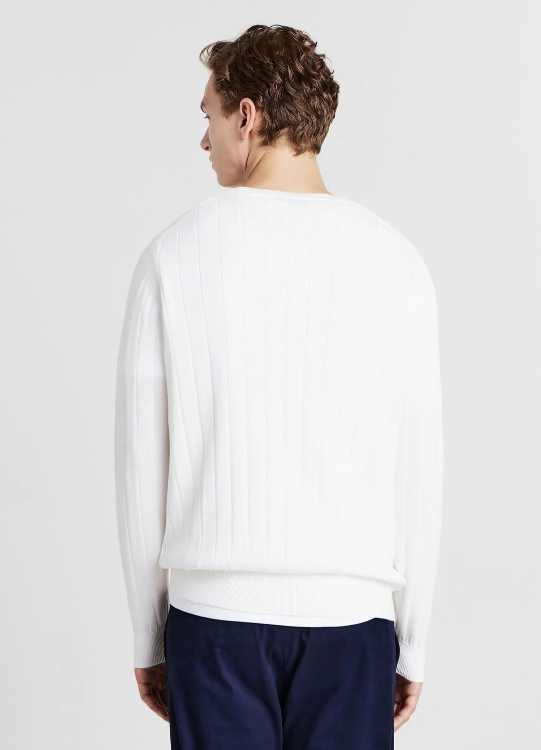 Calliope pull côtes homme col rond manches longues