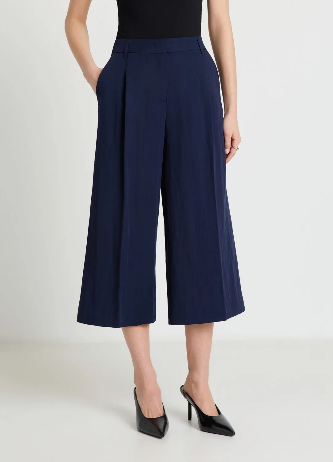 Calliope crop pantalon palazzo taille haute femme