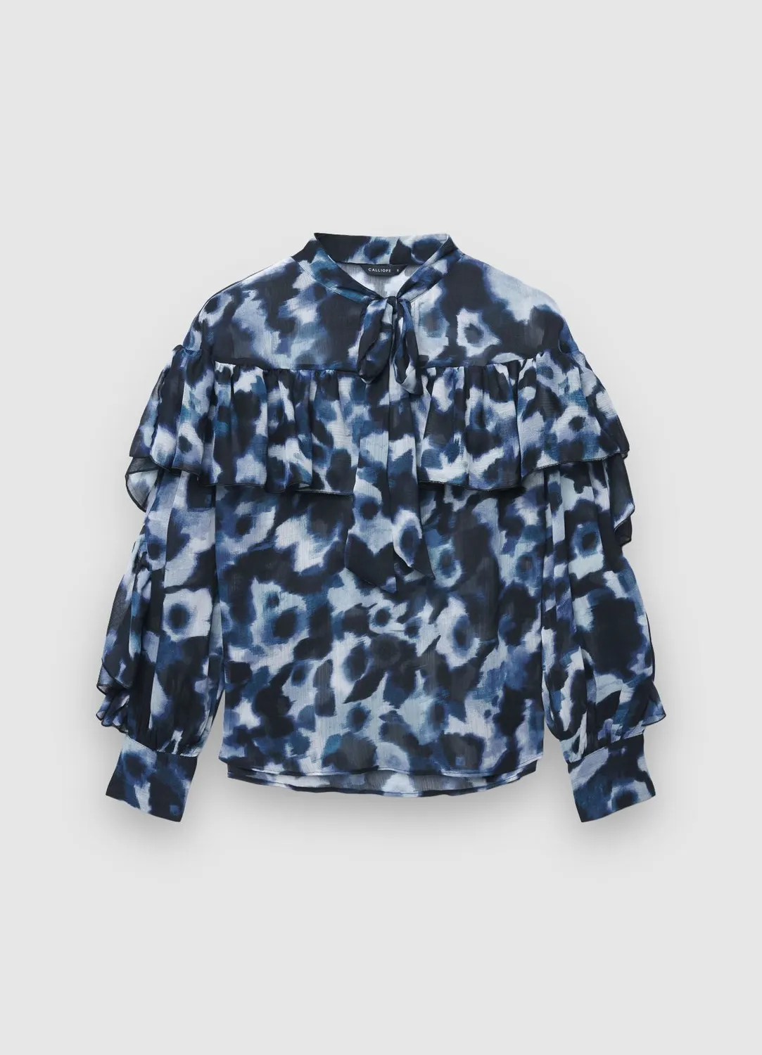 Calliope blouse à nœud et volants femme à motif