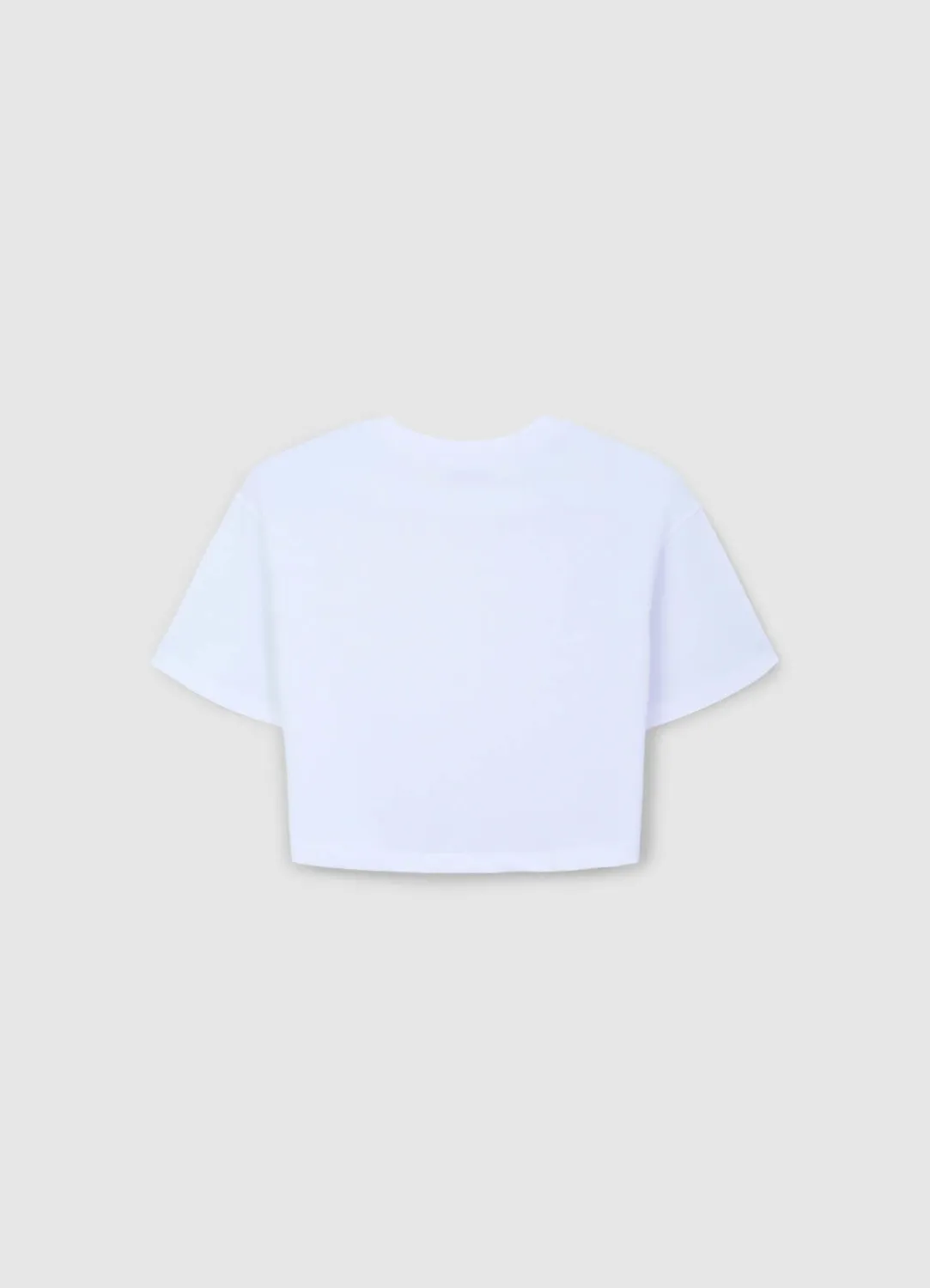 Calliope T-shirt crop coton femme uni manches courtes