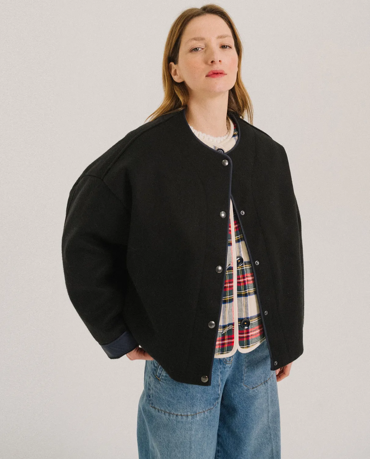 TINSELS FRIENDS blouson noir capuche amovible