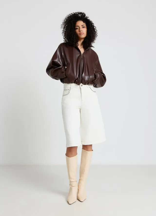 Calliope blouson femme col montant effet cuir