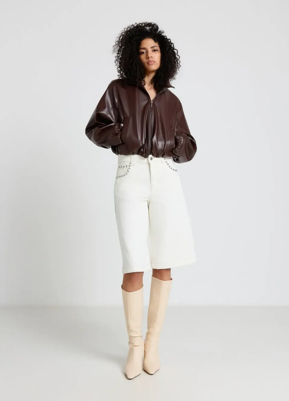 Calliope blouson femme col montant effet cuir