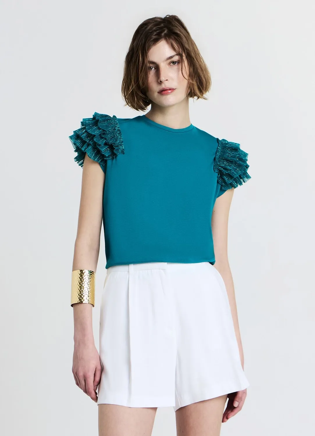 Calliope t-shirt femme tulle S coton col rond