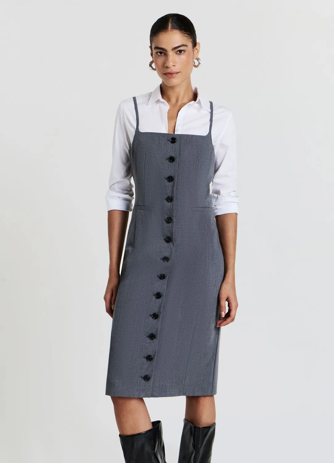 Calliope Atelier robe tube boutons femme unie