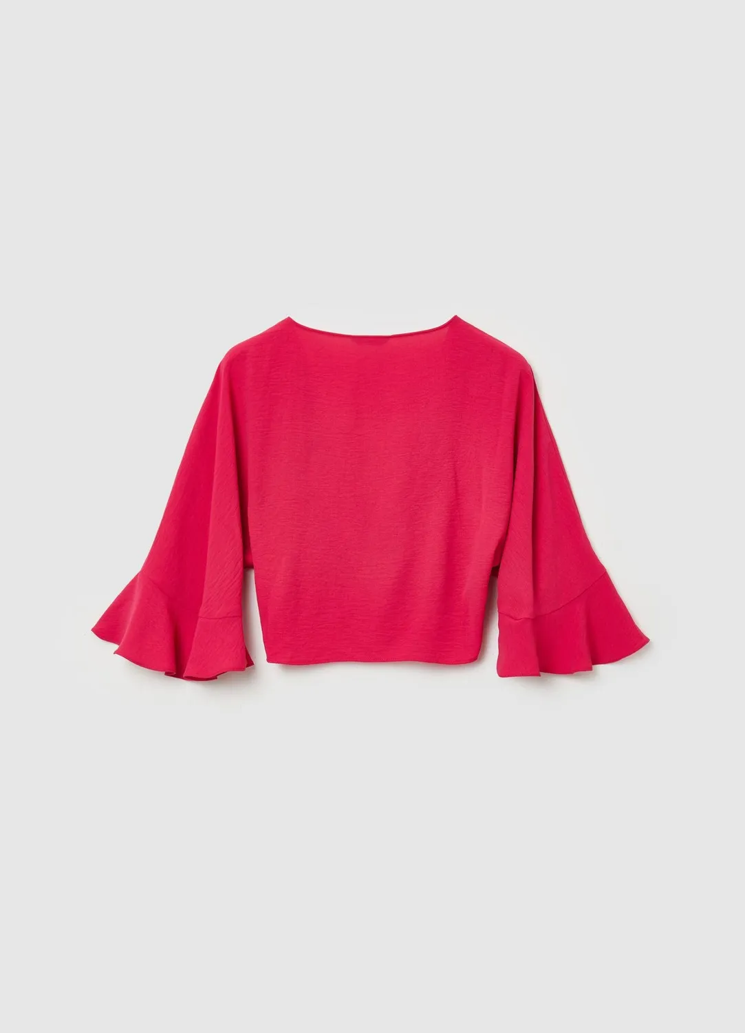 Calliope chemisier volants femme crêpe manches longues