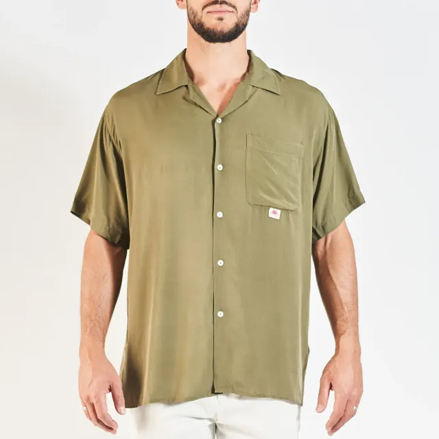 Robe di Kappa Kemal chemise verte coton manches courtes