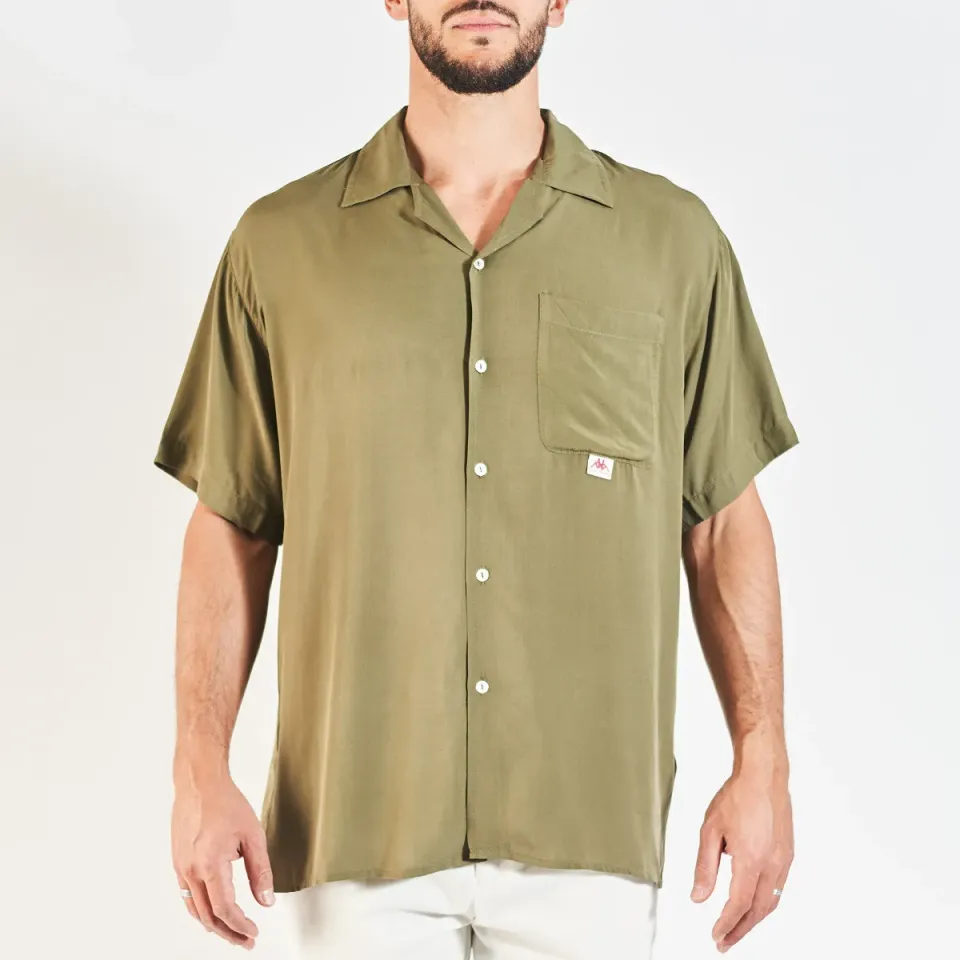 Robe di Kappa Kemal chemise verte coton manches courtes