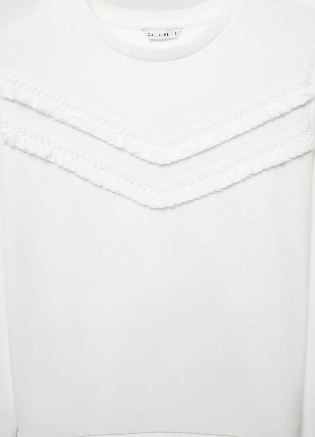 Calliope Sweat col rond à franges femme uni