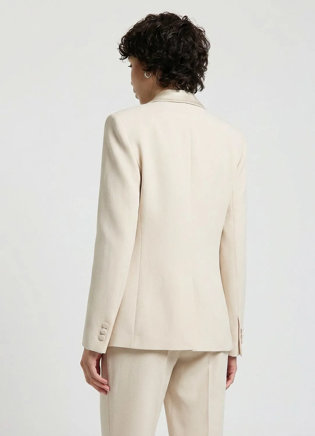 Calliope Veste double boutonnage revers satin femme cérémonie