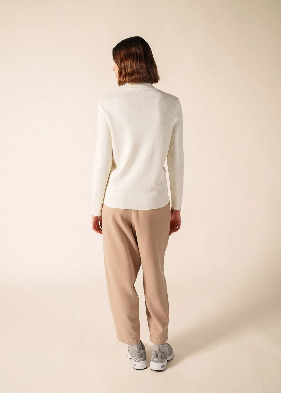 Saint James Houat pull col roulé blanc 100% laine