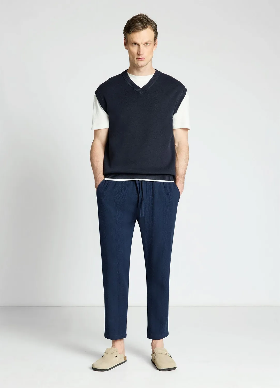 Calliope pantalon jogger rayures jacquard homme
