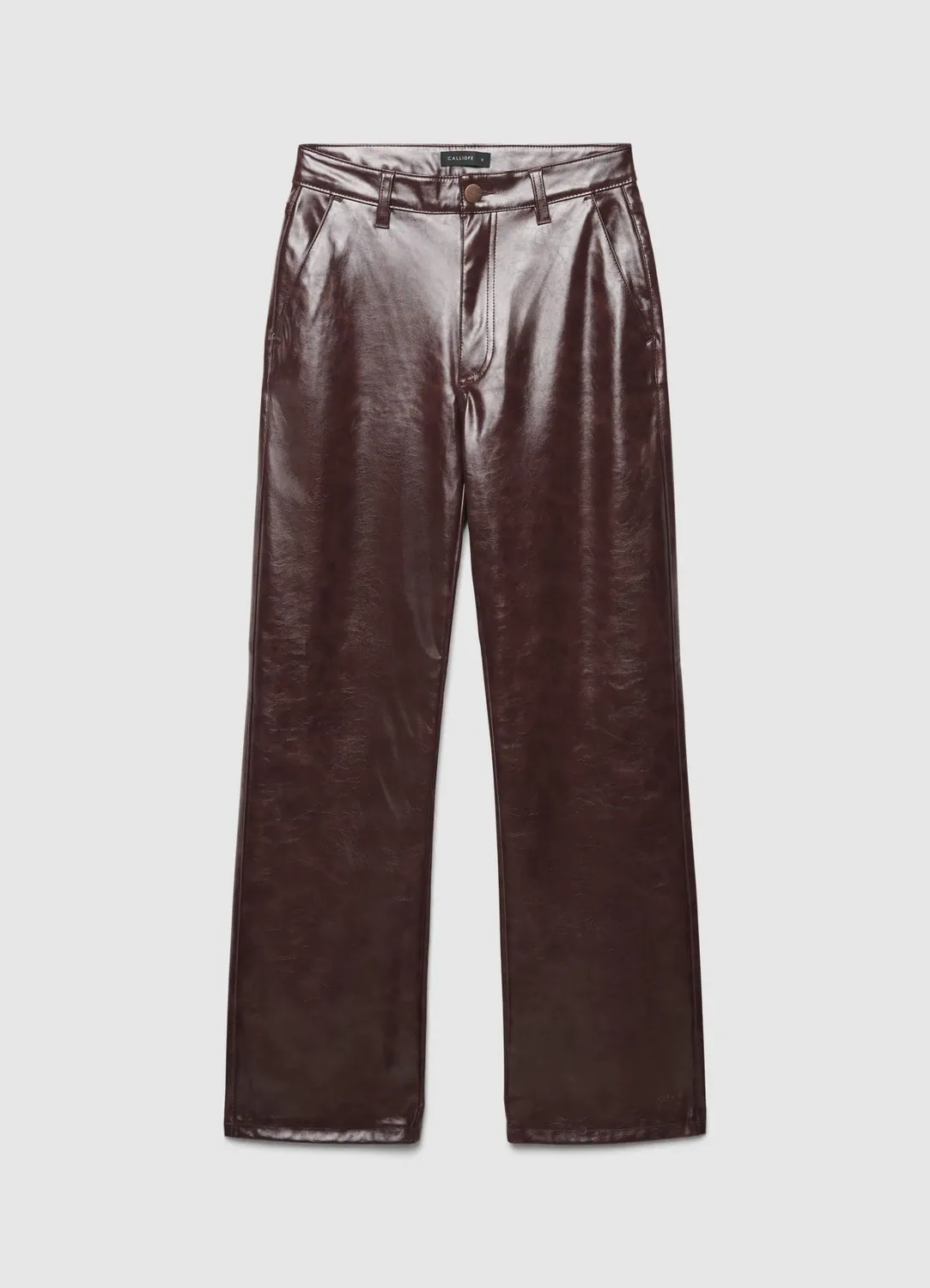 Calliope pantalon droit femme effet cuir
