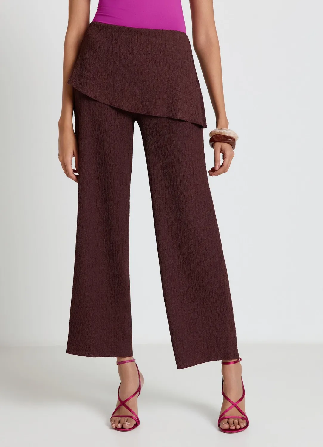 Calliope pantalon palazzo femme taille haute fluide