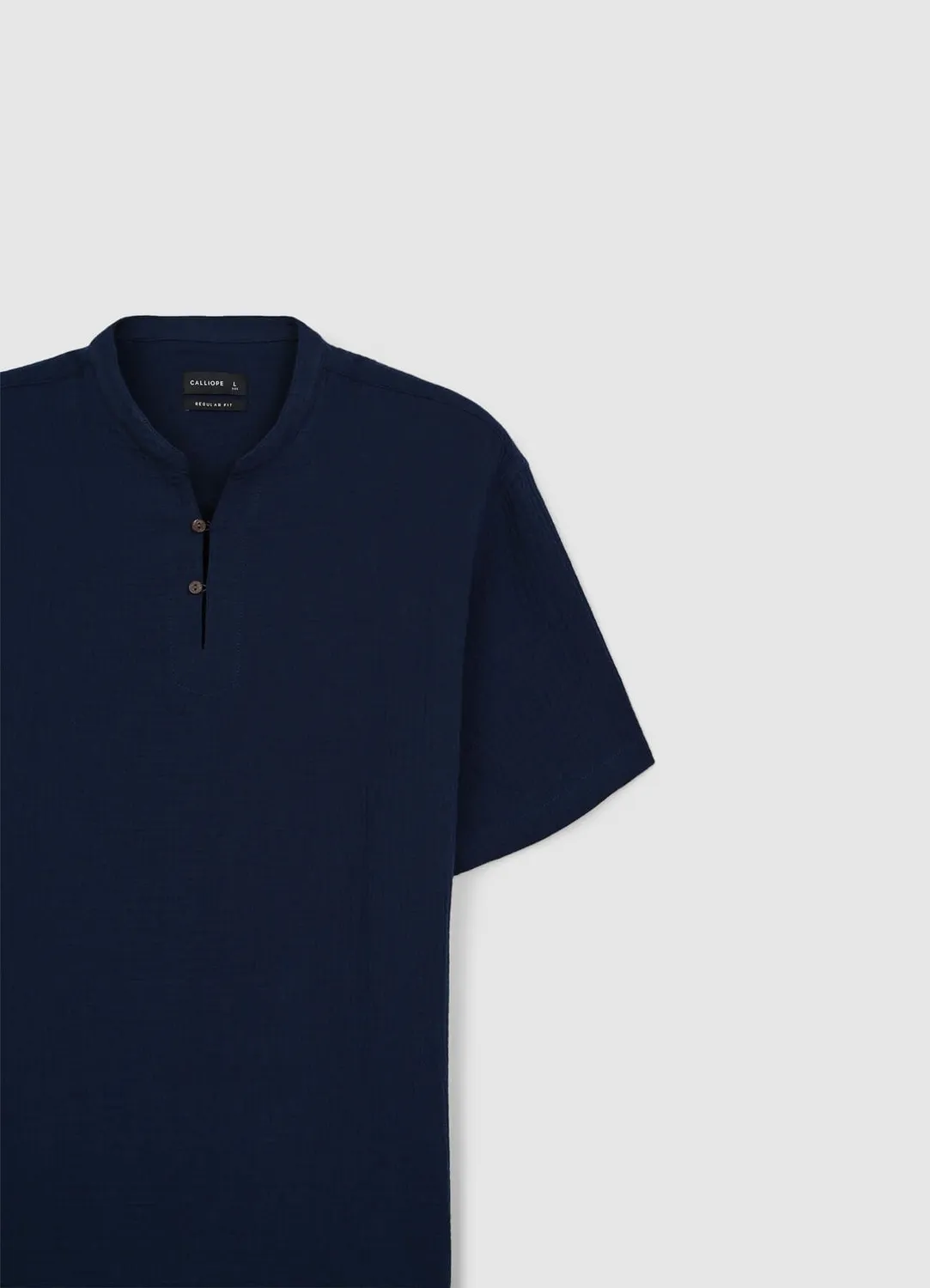 Calliope chemise homme coton gaufré manches courtes