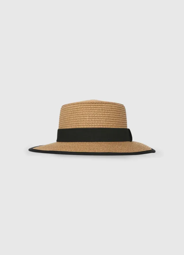 Calliope chapeau femme large bord ruban uni