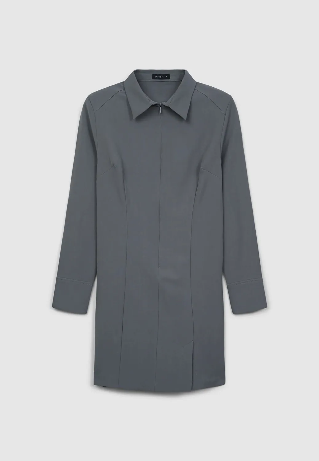 Calliope robe chemise mini femme manches longues