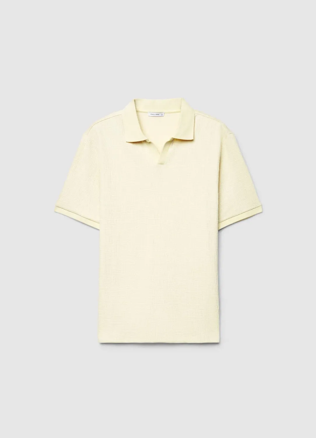 Calliope polo homme uni texture sans boutons