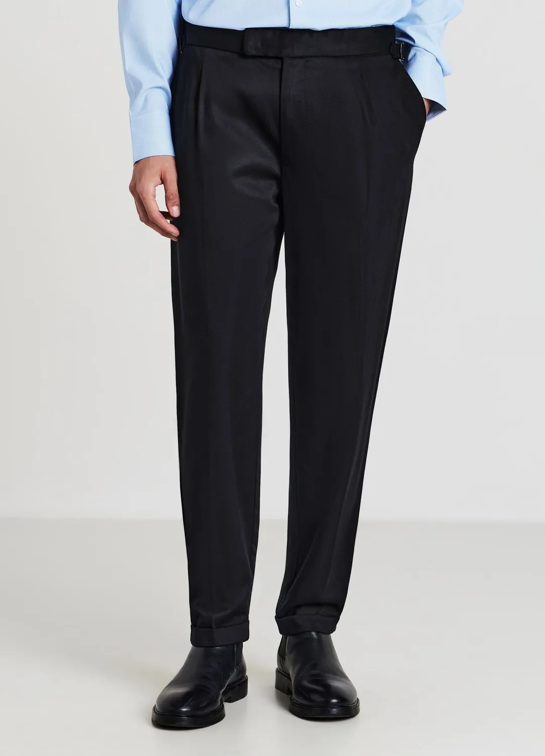 Calliope pantalon sartorial martingale homme coupe droite