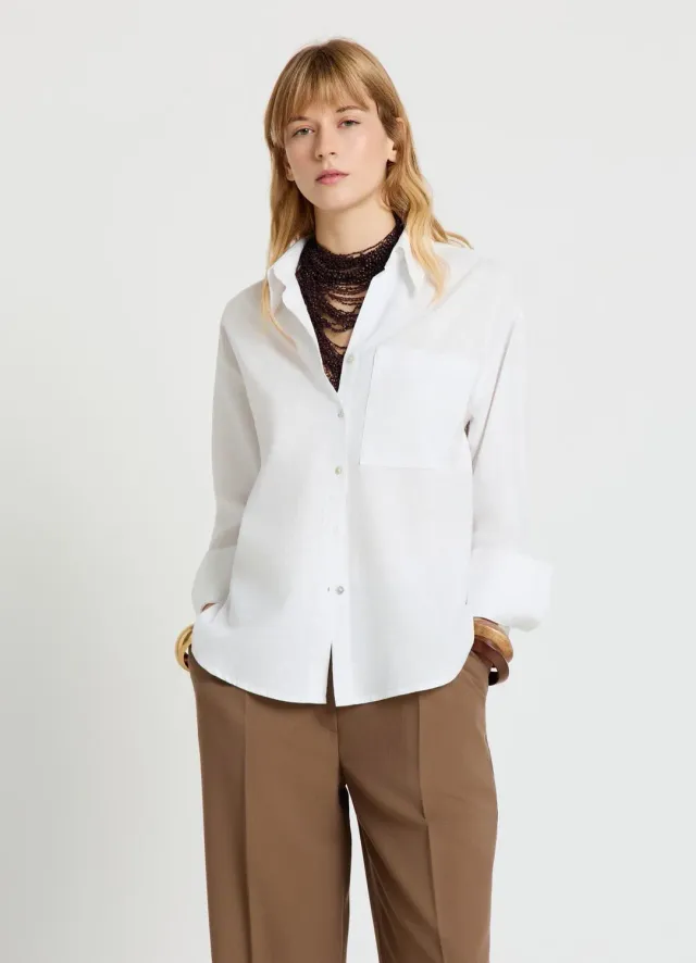 Calliope chemise femme unie à poche manches longues