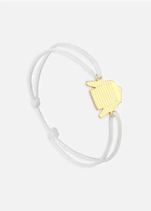 Saint James Marinière bracelet coton or blanc