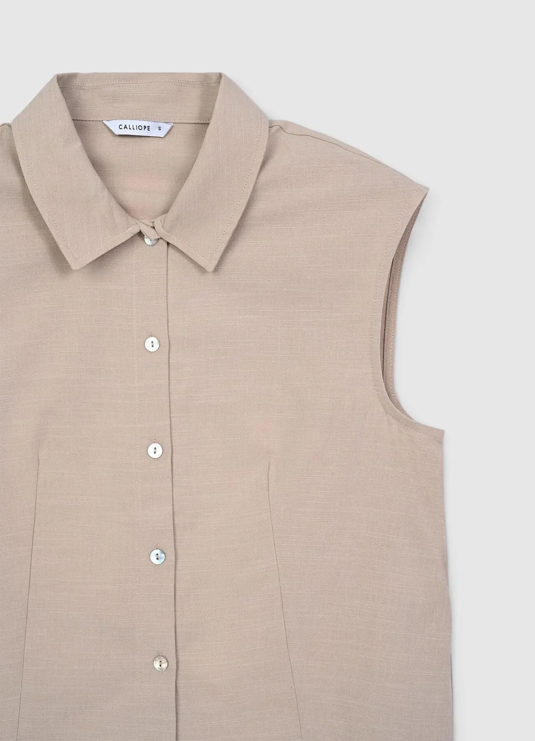 Calliope chemise sans manches col classique boucle