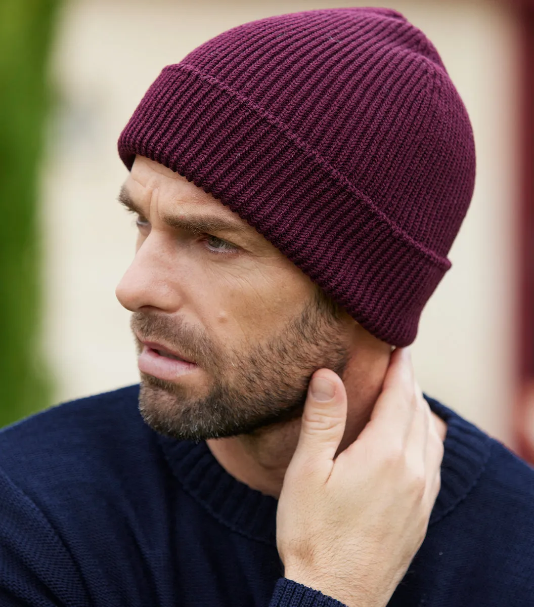 Cocorico Bordeaux bonnet homme laine mérinos